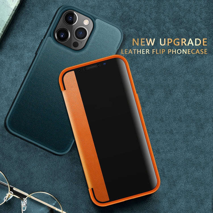 Magnetic Side Window View Shockproof Horizontal Flip Leather Case, For iPhone 14 Plus