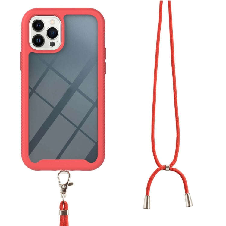 Starry Sky Solid Color Series Shockproof PC + TPU Phone Case with Neck Strap, For iPhone 14 Pro M...