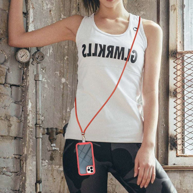 Starry Sky Solid Color Series Shockproof PC + TPU Phone Case with Neck Strap, For iPhone 14 Pro M...