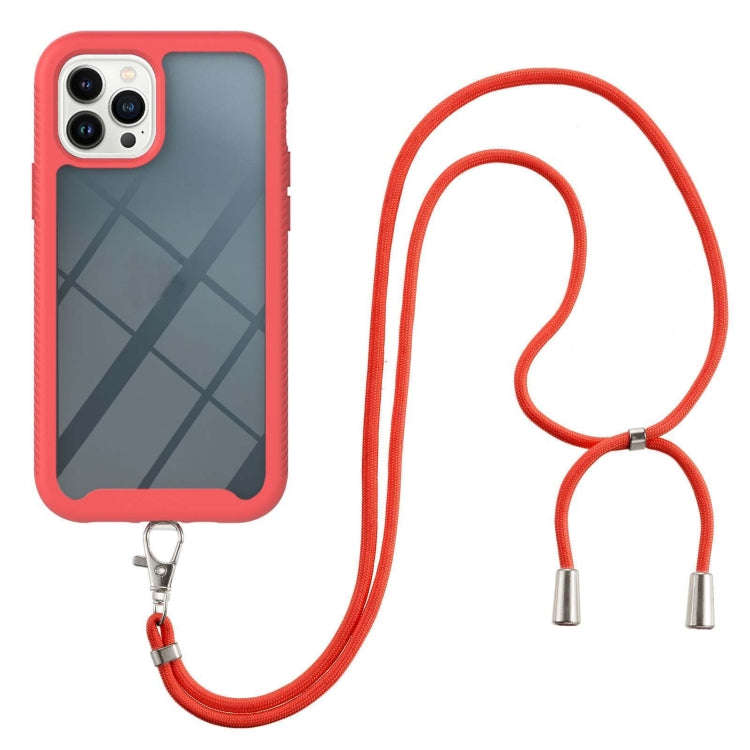 Starry Sky Solid Color Series Shockproof PC + TPU Phone Case with Neck Strap, For iPhone 14 Pro M...