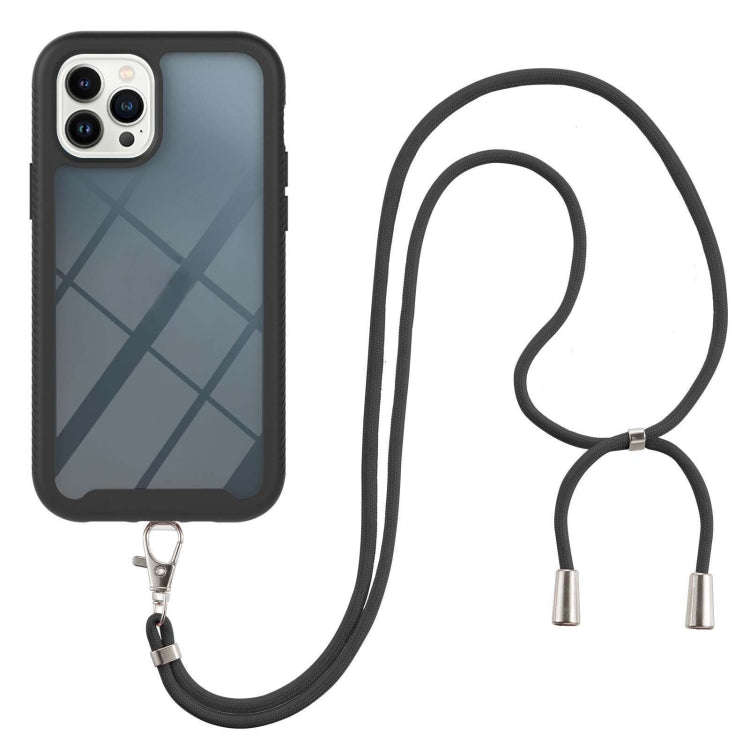 Starry Sky Solid Color Series Shockproof PC + TPU Phone Case with Neck Strap, For iPhone 14 Pro M...