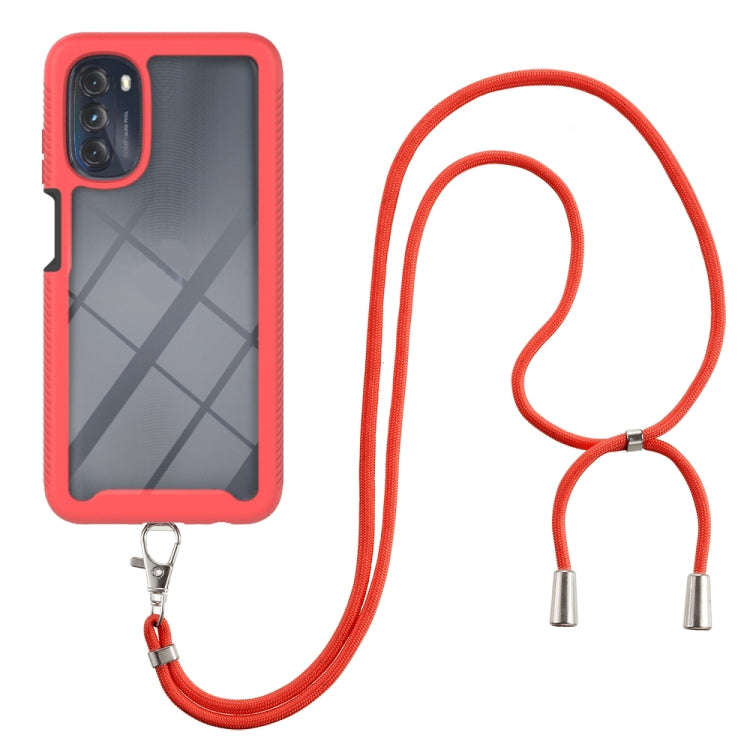 Starry Sky Solid Color Series Shockproof PC + TPU Phone Case with Neck Strap, For iPhone 14 Pro M...
