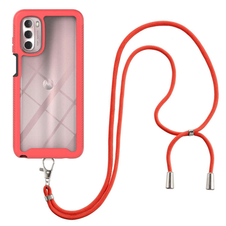 Starry Sky Solid Color Series Shockproof PC + TPU Phone Case with Neck Strap, For iPhone 14 Pro M...