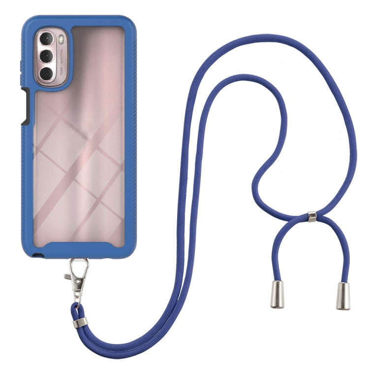 Starry Sky Solid Color Series Shockproof PC + TPU Phone Case with Neck Strap, For iPhone 14 Pro M...