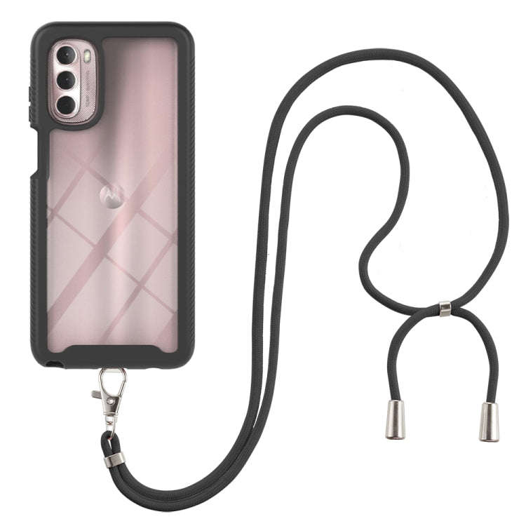 Starry Sky Solid Color Series Shockproof PC + TPU Phone Case with Neck Strap, For iPhone 14 Pro M...