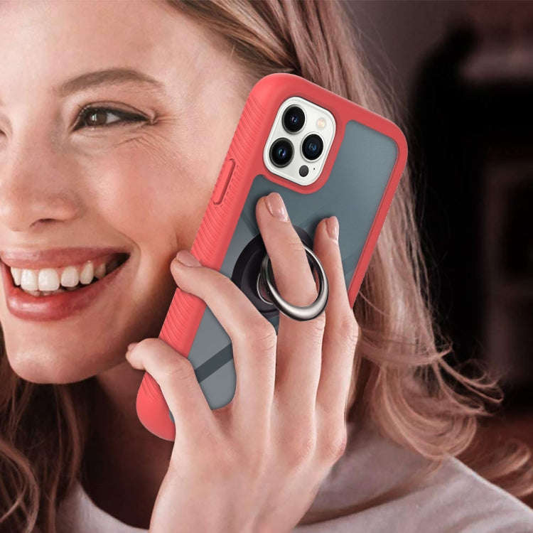 Starry Sky Solid Color Series PC + TPU Case with Ring Holder & Magnetic Function, For iPhone 14 P...
