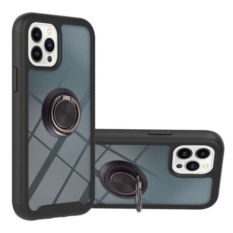 Starry Sky Solid Color Series PC + TPU Case with Ring Holder & Magnetic Function, For iPhone 14 P...