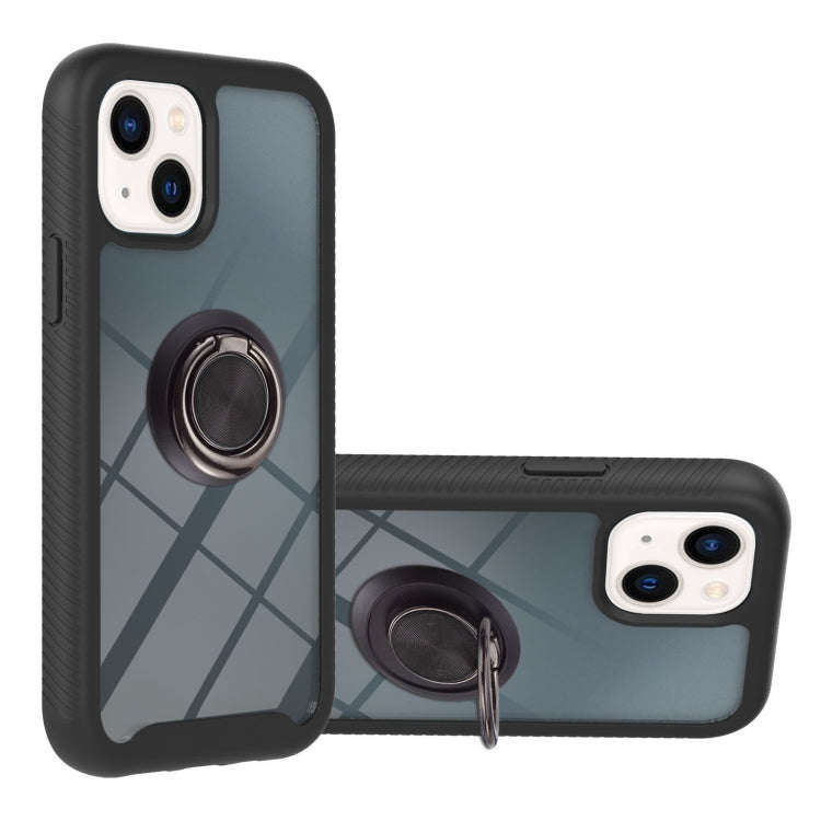 Starry Sky Solid Color Series PC + TPU Case with Ring Holder & Magnetic Function, For iPhone 14 P...