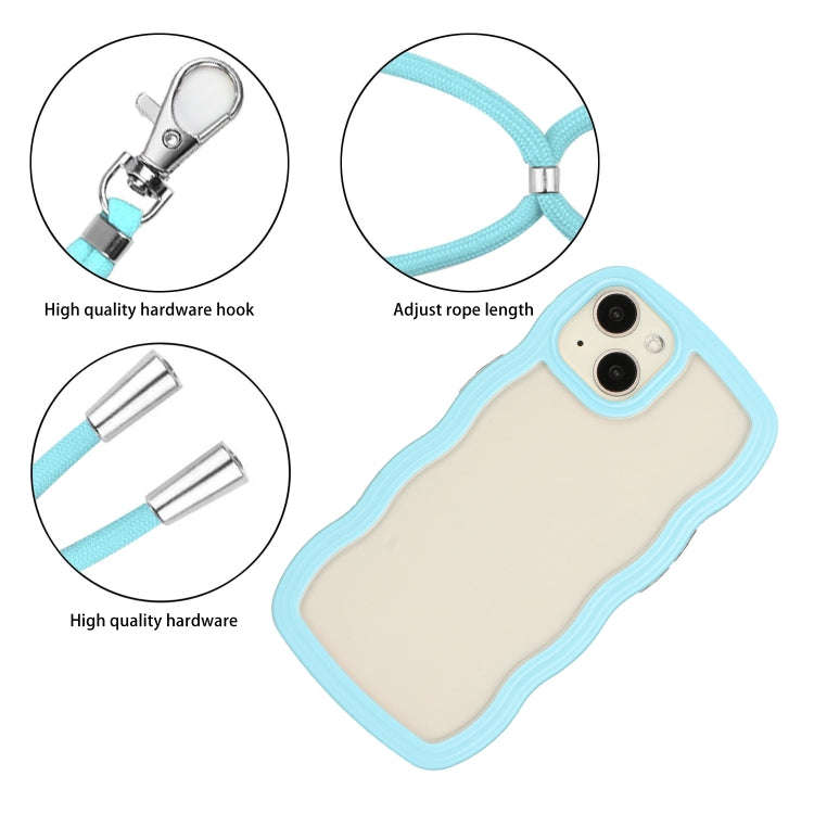 Lanyard Candy Color Wave TPU Clear PC Phone Case, For iPhone 13, For iPhone 13 Pro, For iPhone 13...