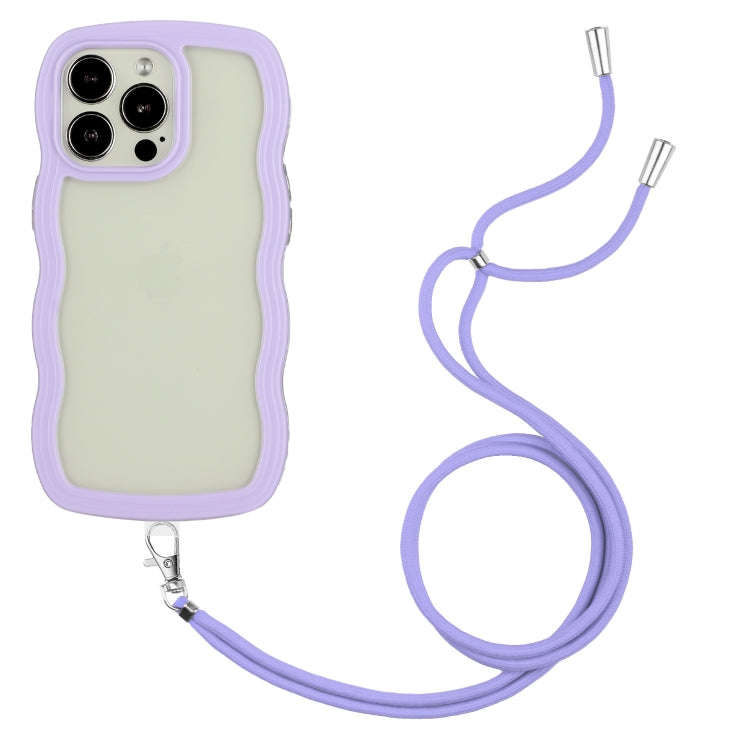 Lanyard Candy Color Wave TPU Clear PC Phone Case, For iPhone 13, For iPhone 13 Pro, For iPhone 13...