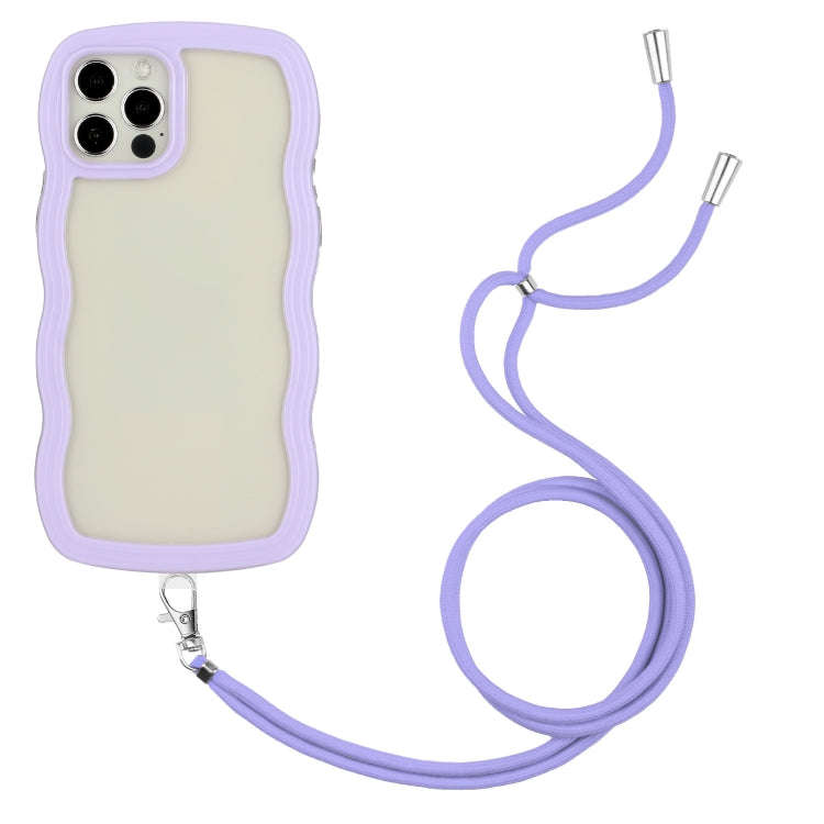 Lanyard Candy Color Wave TPU Clear PC Phone Case, For iPhone 13, For iPhone 13 Pro, For iPhone 13...