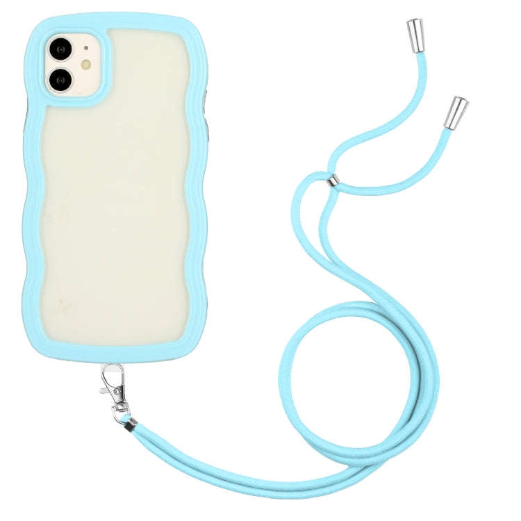 Lanyard Candy Color Wave TPU Clear PC Phone Case, For iPhone 13, For iPhone 13 Pro, For iPhone 13...