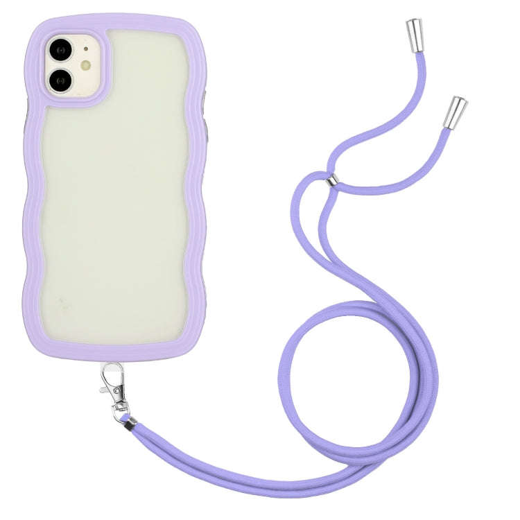 Lanyard Candy Color Wave TPU Clear PC Phone Case, For iPhone 13, For iPhone 13 Pro, For iPhone 13...