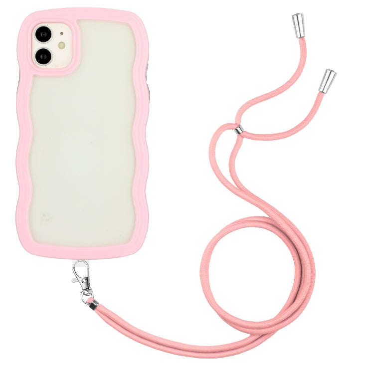 Lanyard Candy Color Wave TPU Clear PC Phone Case, For iPhone 13, For iPhone 13 Pro, For iPhone 13...