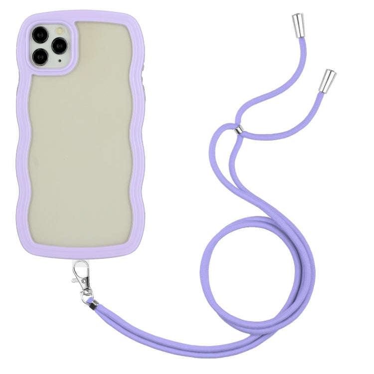 Lanyard Candy Color Wave TPU Clear PC Phone Case, For iPhone 13, For iPhone 13 Pro, For iPhone 13...