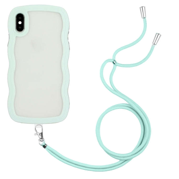 Lanyard Candy Color Wave TPU Clear PC Phone Case, For iPhone 13, For iPhone 13 Pro, For iPhone 13...