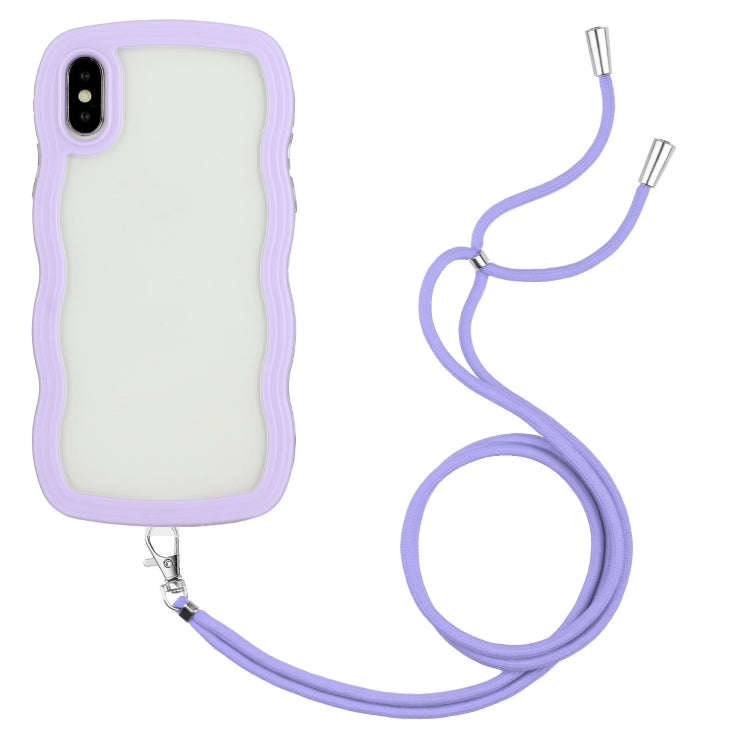Lanyard Candy Color Wave TPU Clear PC Phone Case, For iPhone 13, For iPhone 13 Pro, For iPhone 13...