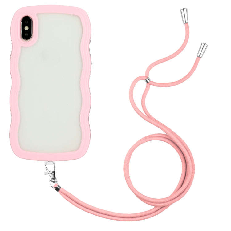 Lanyard Candy Color Wave TPU Clear PC Phone Case, For iPhone 13, For iPhone 13 Pro, For iPhone 13...