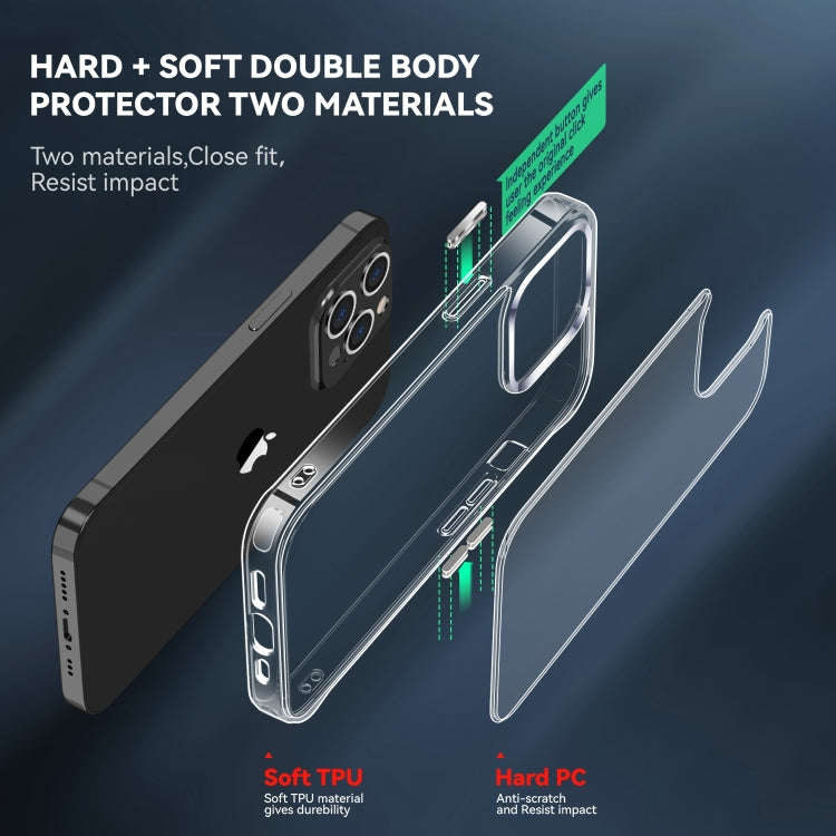 TPU + PC Transparent Shockproof Phone Case, For iPhone 14 Pro Max, For iPhone 14 Pro, For iPhone ...
