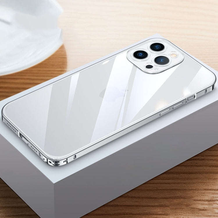 Metal Frame HD Transparent Phone Case, For iPhone 14 Plus, For iPhone 14 Pro Max, For iPhone 14, ...