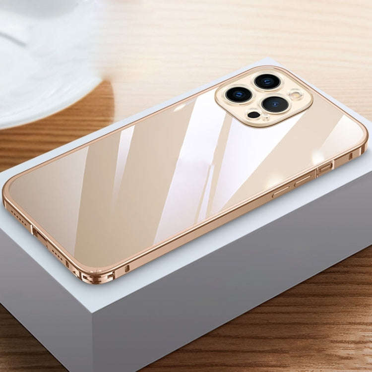 Metal Frame HD Transparent Phone Case, For iPhone 14 Plus, For iPhone 14 Pro Max, For iPhone 14, ...