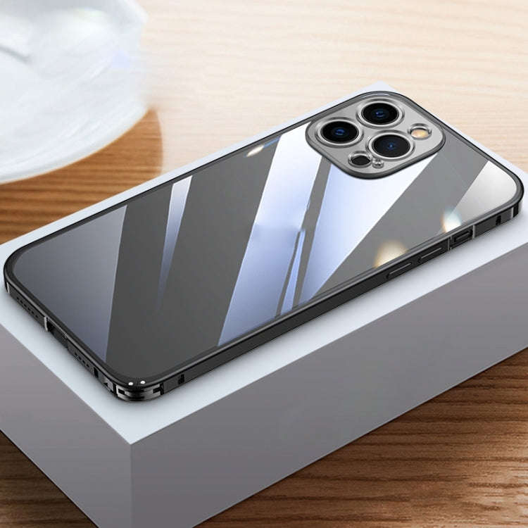 Metal Frame HD Transparent Phone Case, For iPhone 14 Plus, For iPhone 14 Pro Max, For iPhone 14, ...