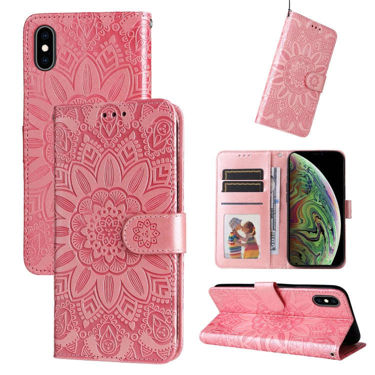 Embossed Sunflower Leather Phone Case, For iPhone 11 Pro Max, For iPhone X / XS, For iPhone XR, F...
