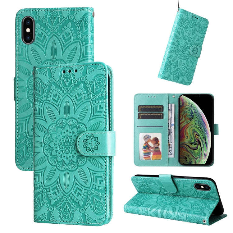 Embossed Sunflower Leather Phone Case, For iPhone 11 Pro Max, For iPhone X / XS, For iPhone XR, F...