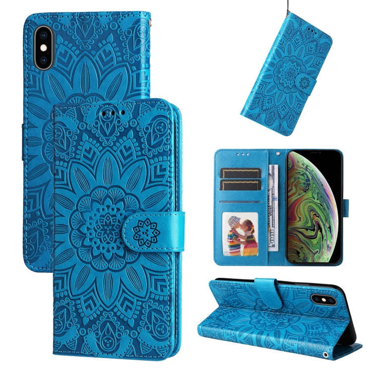 Embossed Sunflower Leather Phone Case, For iPhone 11 Pro Max, For iPhone X / XS, For iPhone XR, F...