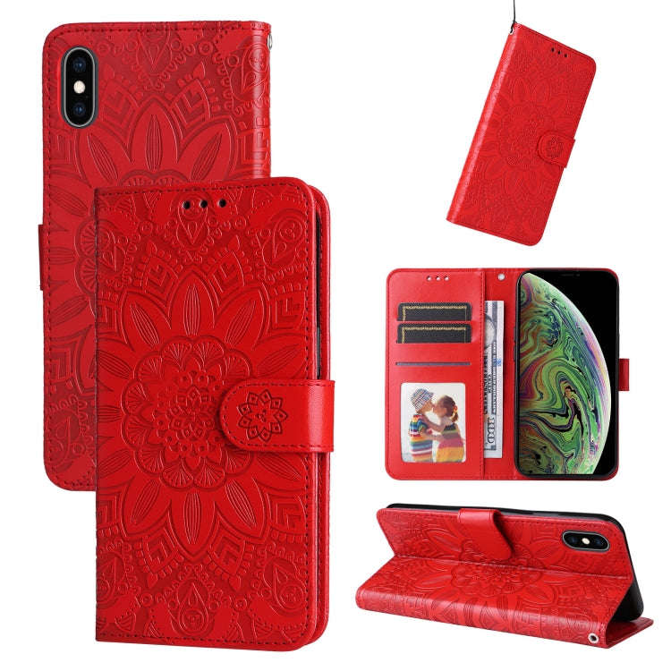 Embossed Sunflower Leather Phone Case, For iPhone 11 Pro Max, For iPhone X / XS, For iPhone XR, F...