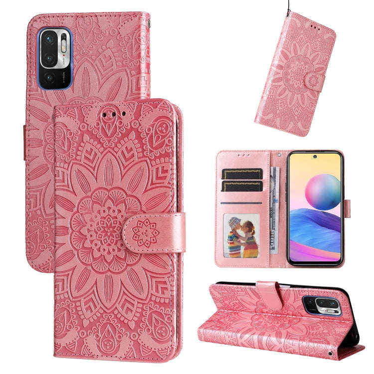 Embossed Sunflower Leather Phone Case, For Xiaomi Redmi Note 10 5G, For Xiaomi Redmi Note 10 Pro ...