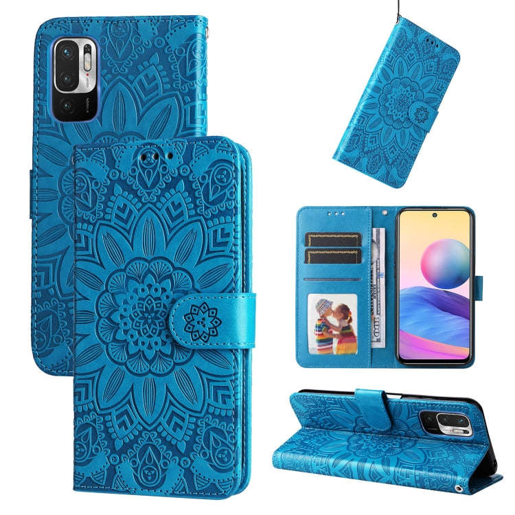 Embossed Sunflower Leather Phone Case, For Xiaomi Redmi Note 10 5G, For Xiaomi Redmi Note 10 Pro ...