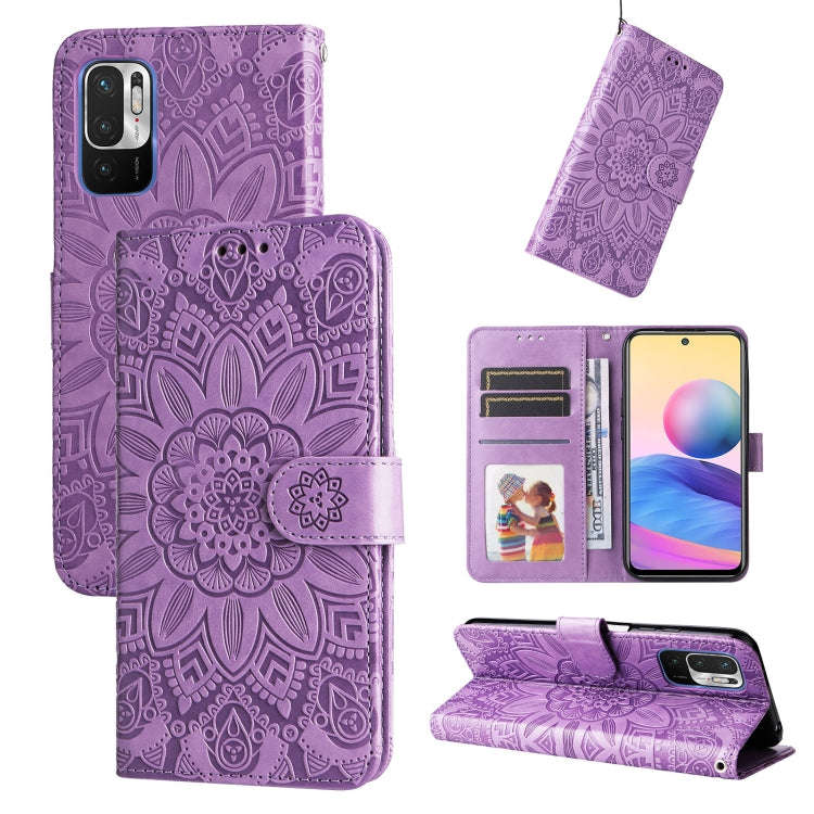 Embossed Sunflower Leather Phone Case, For Xiaomi Redmi Note 10 5G, For Xiaomi Redmi Note 10 Pro ...