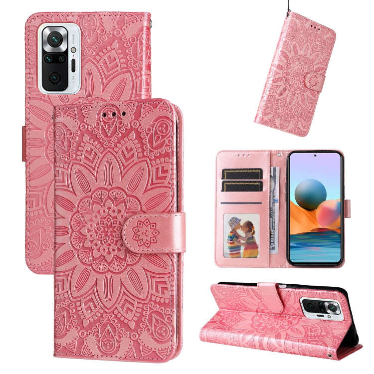Embossed Sunflower Leather Phone Case, For Xiaomi Redmi Note 10 5G, For Xiaomi Redmi Note 10 Pro ...