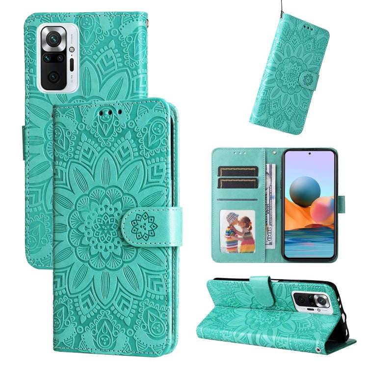 Embossed Sunflower Leather Phone Case, For Xiaomi Redmi Note 10 5G, For Xiaomi Redmi Note 10 Pro ...