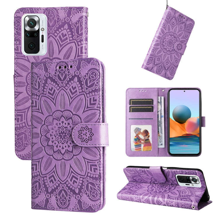 Embossed Sunflower Leather Phone Case, For Xiaomi Redmi Note 10 5G, For Xiaomi Redmi Note 10 Pro ...