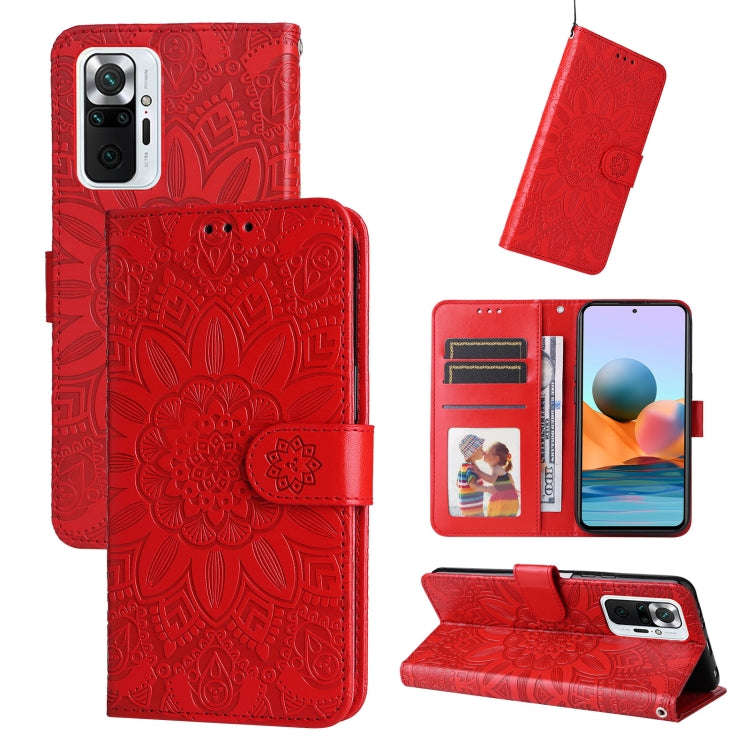 Embossed Sunflower Leather Phone Case, For Xiaomi Redmi Note 10 5G, For Xiaomi Redmi Note 10 Pro ...