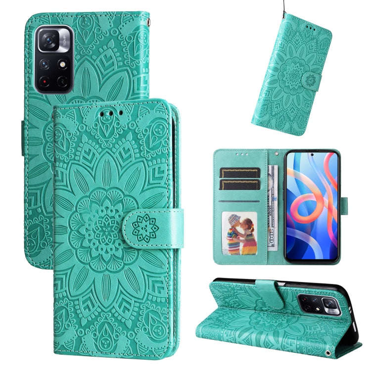 Embossed Sunflower Leather Phone Case, For Xiaomi Redmi Note 10 5G, For Xiaomi Redmi Note 10 Pro ...