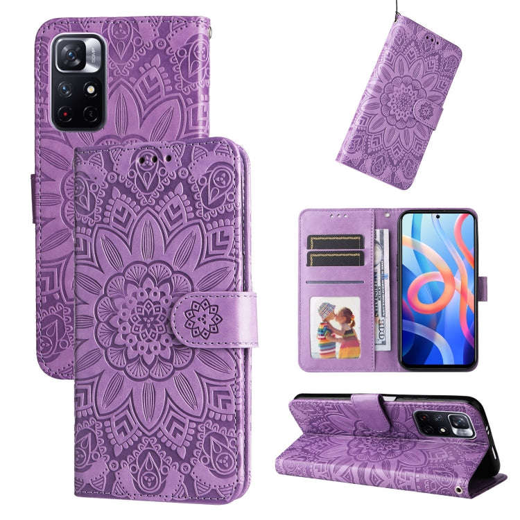 Embossed Sunflower Leather Phone Case, For Xiaomi Redmi Note 10 5G, For Xiaomi Redmi Note 10 Pro ...