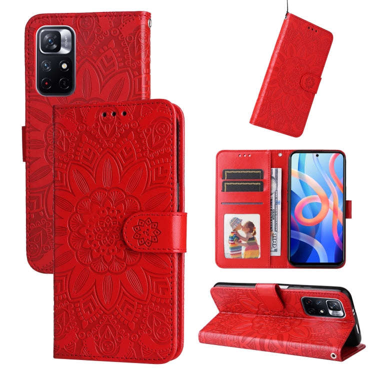 Embossed Sunflower Leather Phone Case, For Xiaomi Redmi Note 10 5G, For Xiaomi Redmi Note 10 Pro ...
