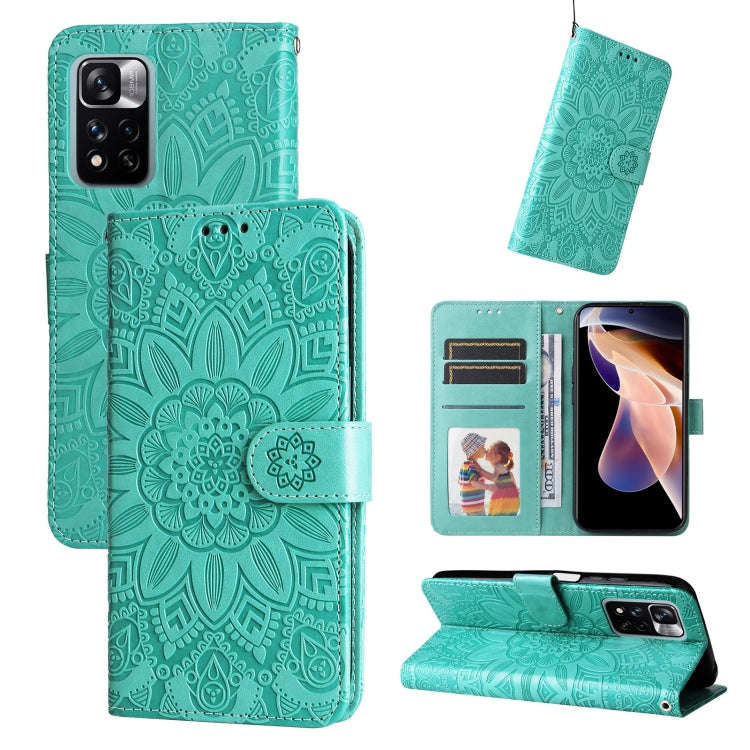 Embossed Sunflower Leather Phone Case, For Xiaomi Redmi Note 10 5G, For Xiaomi Redmi Note 10 Pro ...