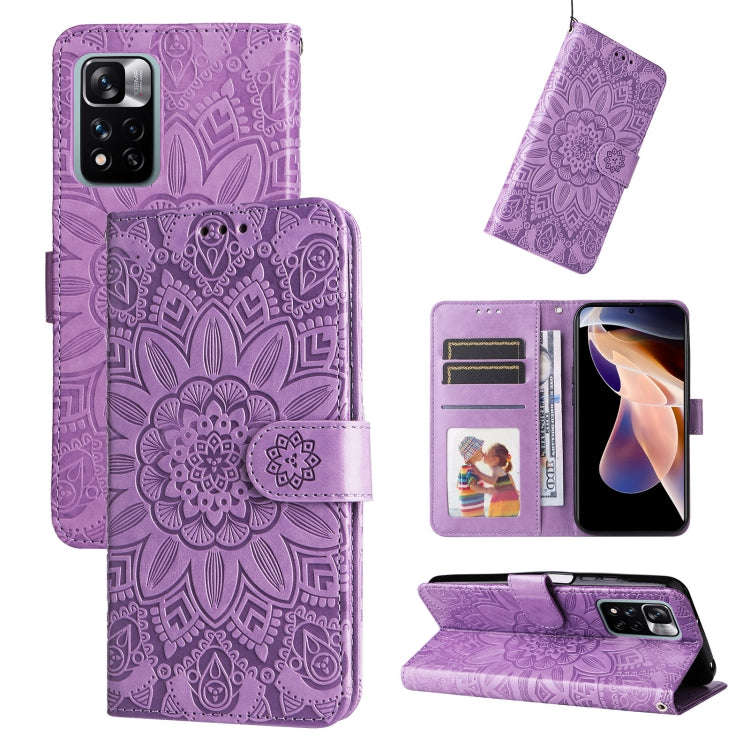 Embossed Sunflower Leather Phone Case, For Xiaomi Redmi Note 10 5G, For Xiaomi Redmi Note 10 Pro ...