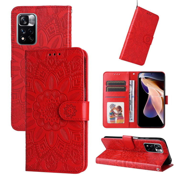 Embossed Sunflower Leather Phone Case, For Xiaomi Redmi Note 10 5G, For Xiaomi Redmi Note 10 Pro ...