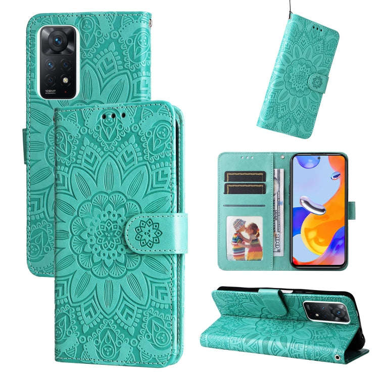 Embossed Sunflower Leather Phone Case, For Xiaomi Redmi Note 10 5G, For Xiaomi Redmi Note 10 Pro ...