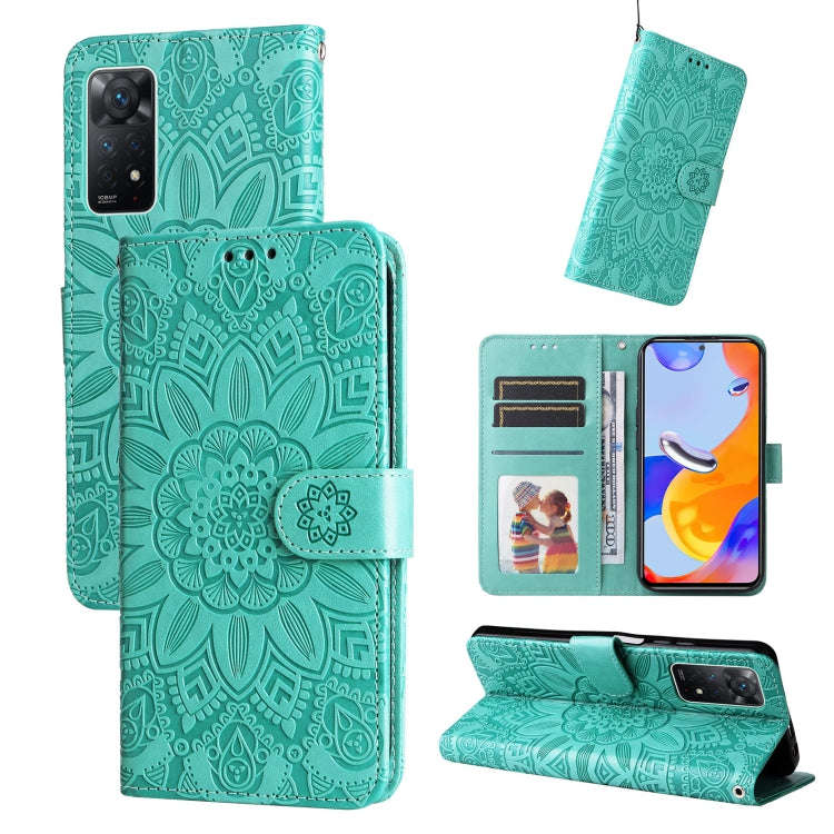 Embossed Sunflower Leather Phone Case, For Xiaomi Redmi Note 10 5G, For Xiaomi Redmi Note 10 Pro ...