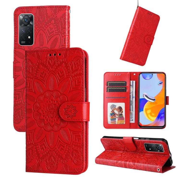 Embossed Sunflower Leather Phone Case, For Xiaomi Redmi Note 10 5G, For Xiaomi Redmi Note 10 Pro ...
