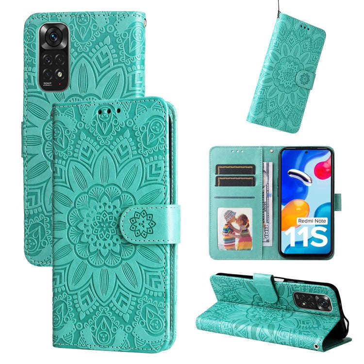 Embossed Sunflower Leather Phone Case, For Xiaomi Redmi Note 10 5G, For Xiaomi Redmi Note 10 Pro ...