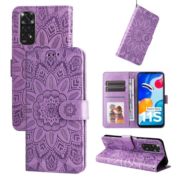 Embossed Sunflower Leather Phone Case, For Xiaomi Redmi Note 10 5G, For Xiaomi Redmi Note 10 Pro ...