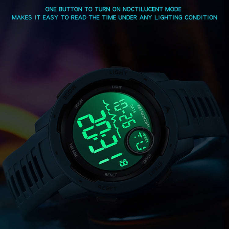 SANDA 2125 Luminous Waterproof Dual Display Electronic Watch