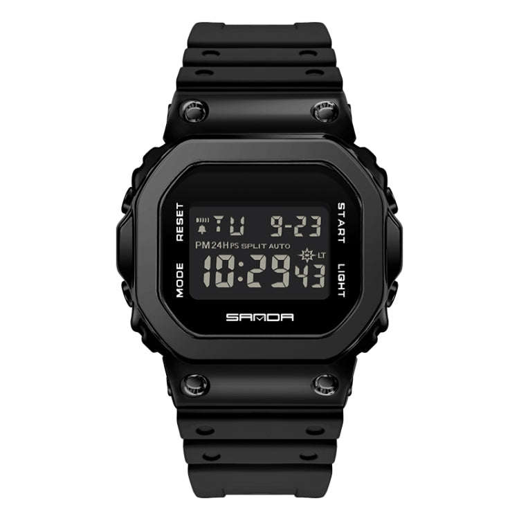SANDA 2126 Tempered Mirror Luminous Waterproof Dual Display Electronic Watch